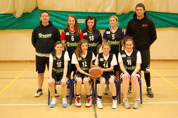 West Wales Tropics Girls sporting their new Postcode Lottery funded kit